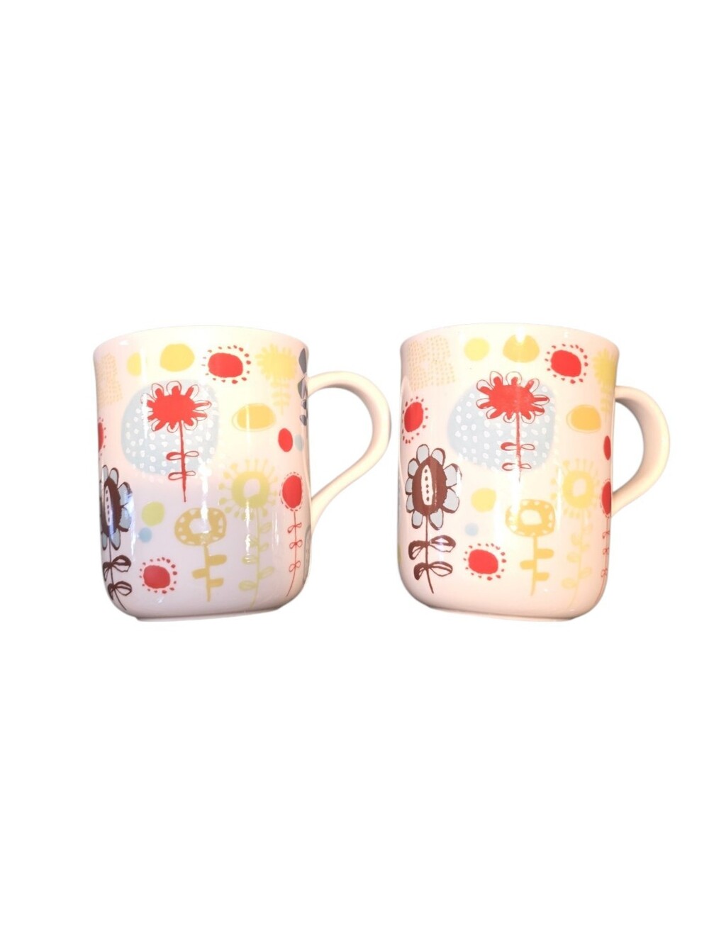 2 Handpainted Starbucks Coffee Tea Mugs Cups